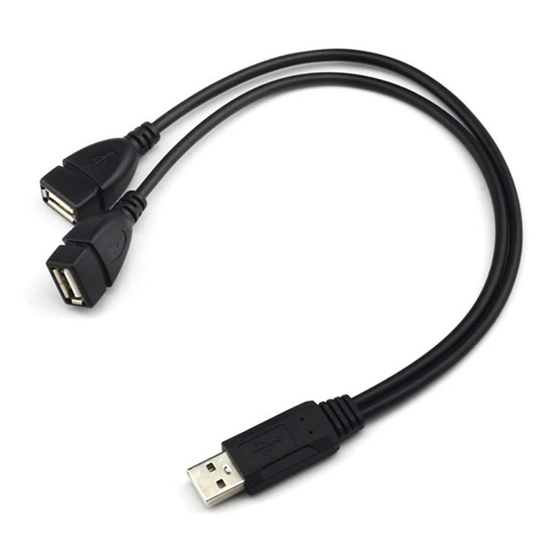 USB 2.0 Extension Cable 1 Male to 2 Female 35cm Data Charging Cable 2 Pack - Image 4